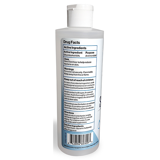 Sanitect - 8oz - Hand Sanitizer Gel - 65% Alcohol side2